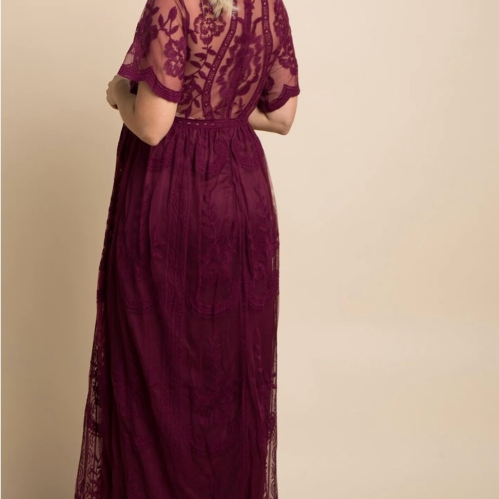 Elegant Burgundy Lace Dress